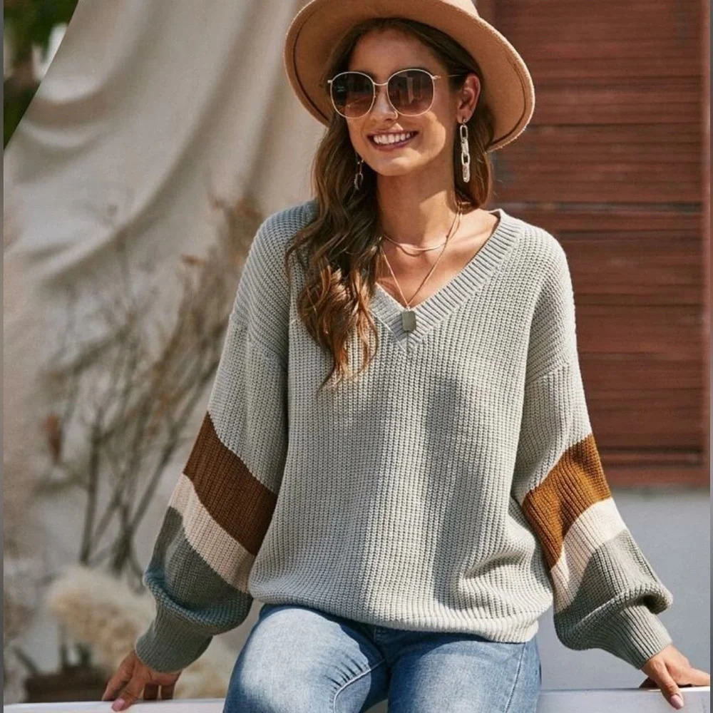 Shein Colorblock Drop Shoulder Sweater